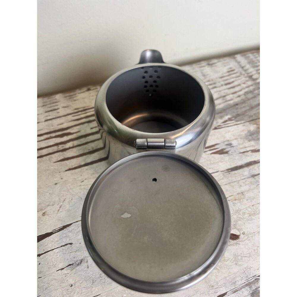 Rare Vintage MCM Old Hall Stainless Steal Teapot 3/4pt Modern Art Deco Retro - Picture 6 of 9